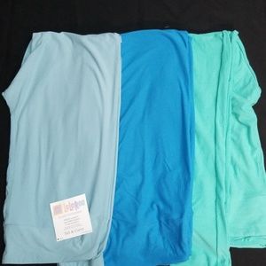 3 Pack Aqua Blue Green Lularoe TC Leggings - NWOT